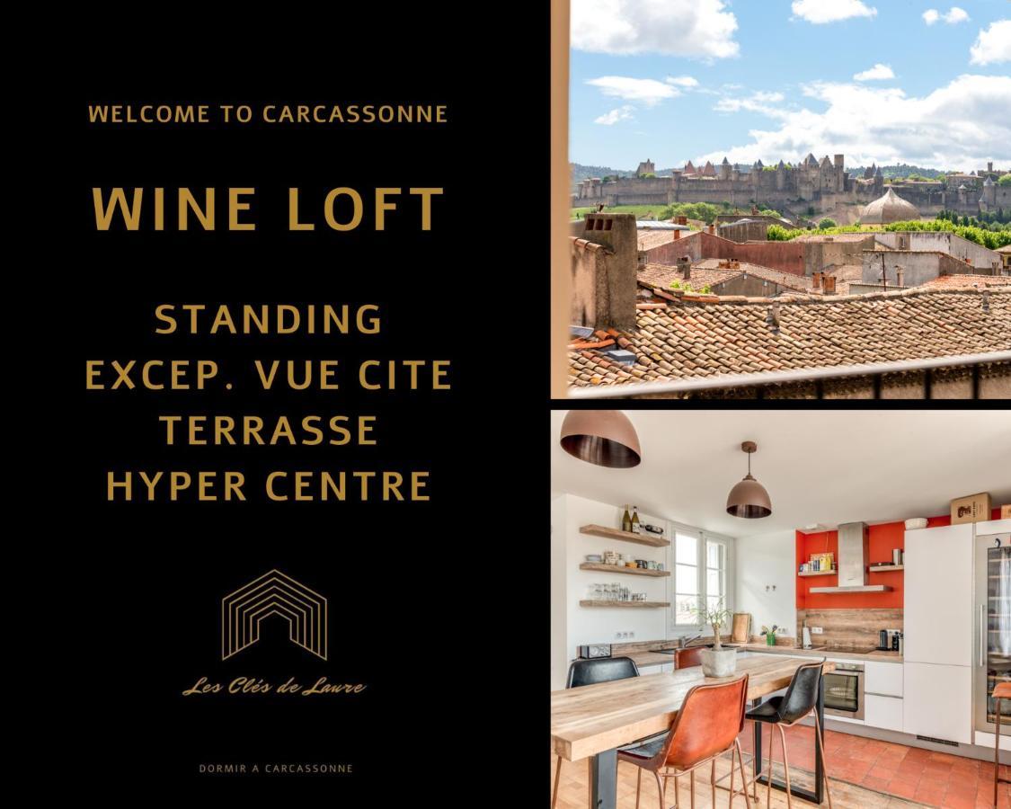 Les Clés de Laure - Wine Loft, Terrasse et Vue extraordinaire sur la cité médiévale Carcassonne Extérieur photo